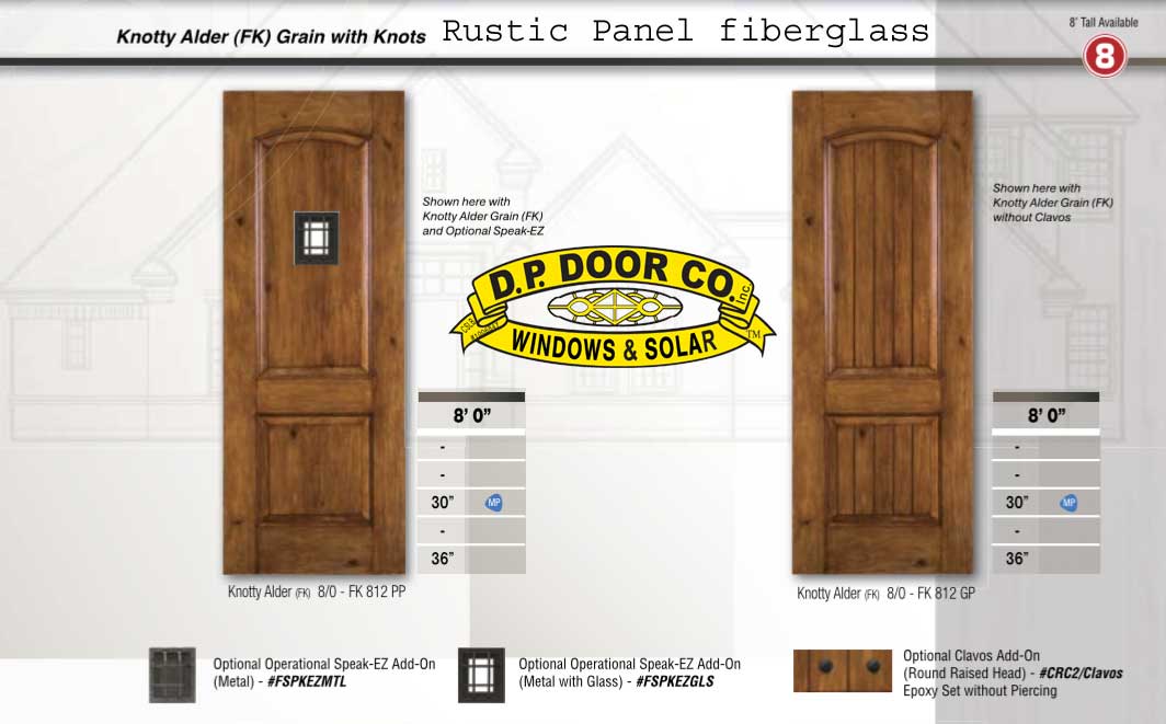 8ft tall fiberglass doors